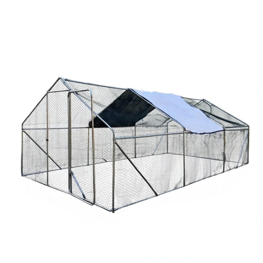 Výbeh pre kurníky, Voliéra, 6x3x2m, Kurník, Klietka, Ohrada, Pozinkovaná strecha